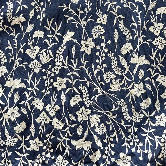 Old Navy Navy Floral Faux Wrap Dress Boho Coastal Size L - Picture 9 of 12